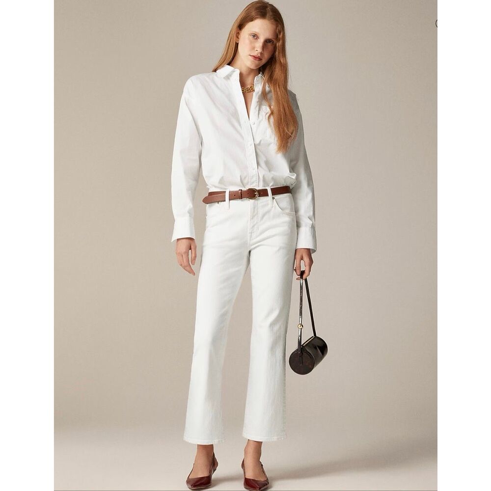 J. Crew Mid-rise kickout jean in White Denim NWT 31